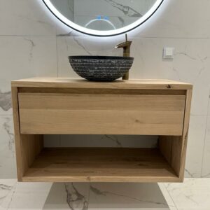 Eiken badkamermeubel Dane met open vak