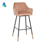 Barkruk Fiona roze velvet