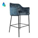 Barkruk Jayron blauw velvet