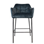 Barkruk Jayron blauw velvet