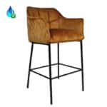 Barkruk Jayron okergeel/cognac velvet