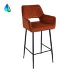 Barkruk Mika koper velvet