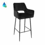 Barkruk Mika zwart velvet