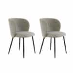 Eetkamerstoel Elyna boucle grijs | set van 2