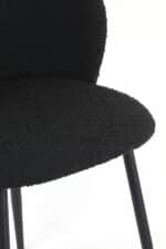 Eetkamerstoel Elyna boucle zwart | set van 2