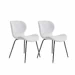 Eetkamerstoel Violet stof lichtgrijs | set van 2