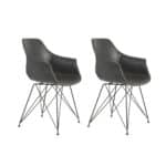 Eetkamerstoel Serbin grijs PU leer | set van 2