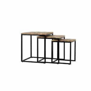 Mangohout salontafel set naturel Rhode