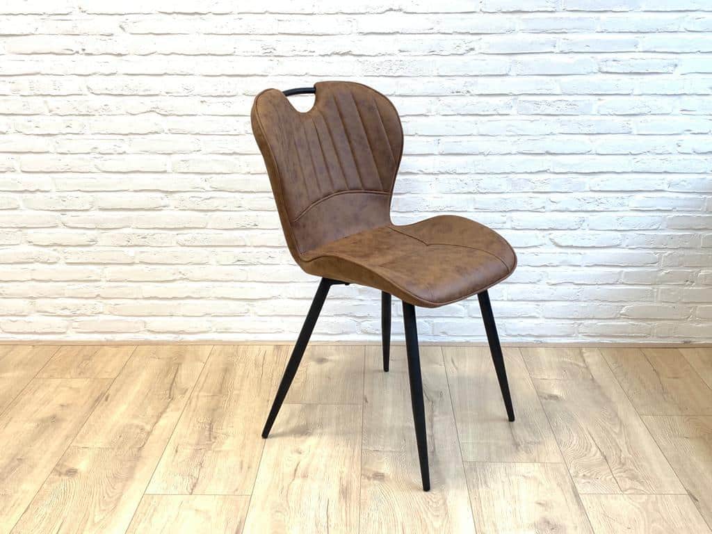 Eetkamerstoel Miya microvezel cognac Eetkamerstoel Miya microvezel cognac