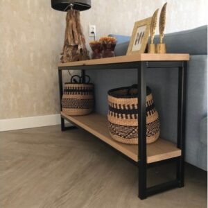 Industriële eiken sidetable Romee