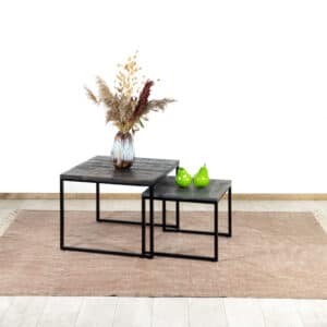 Salontafelset Mangohout Nova zwart