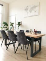 Eetkamerstoel Benja velvet antraciet