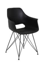 Eetkamerstoel Serbin zwart PU leer | set van 2