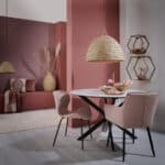 Eetkamerstoel Violet stof oud roze