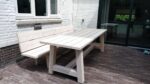 Douglas tafel Nena met A poten en dwarsbalk white wash