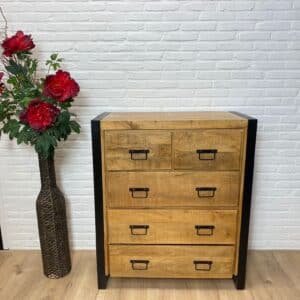 Mangohouten ladekast Jace met lades