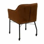 Stoel op wieltjes Mace cognac ribstof