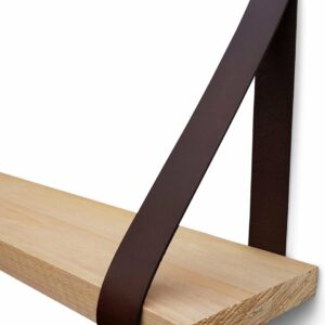 Leren plankdrager Donkerbruin | set van 2