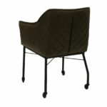 Stoel op wieltjes Royce groen eco-leer