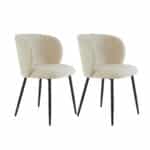 Eetkamerstoel Elyna boucle licht beige-set-van-2