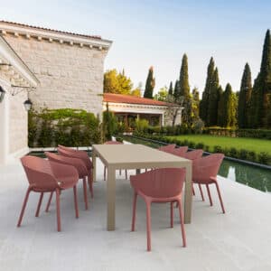 Tuinstoel Sky kunststof oud roze
