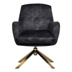 Fauteuil Cleveland grijs/goud polyester
