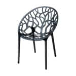 Tuinstoel Crystal zwart transparant kunststof