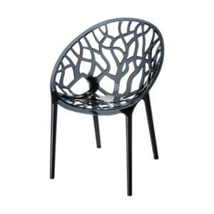 Tuinstoel Crystal zwart transparant kunststof