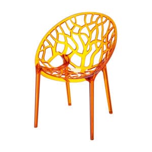 Tuinstoel Crystal oranje kunststof