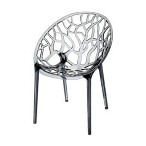 Tuinstoel Crystal smoke grijs kunststof