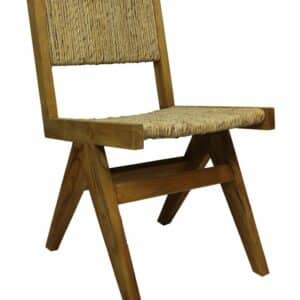 Eetkamerstoel Daisy naturel taek/bananenblad