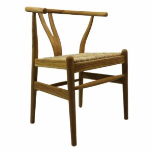 Eetkamerstoel Delilah naturel teak/bananenblad