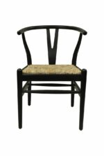 Eetkamerstoel Delilah zwart mahoenie/bananenblad