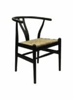 Eetkamerstoel Delilah zwart mahoenie/bananenblad