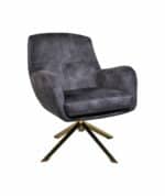 Fauteuil Cleveland grijs/goud polyester
