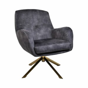 Fauteuil Cleveland grijs/goud polyester