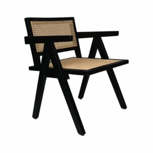 Fauteuil Bodhi mahonie/rotan zwart
