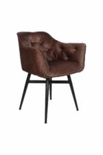 Eetkamerstoel Glendale cognac bruin velours