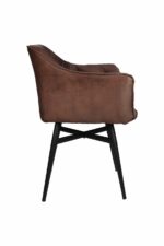 Eetkamerstoel Glendale cognac bruin velours