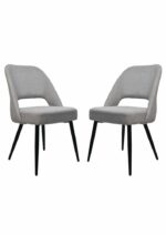 Eetkamerstoel Jenna lichtgrijs katoen/geweven linnen | set van 2