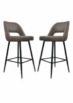 Barkruk Jenna bruin katoen/geweven linnen | set van 2