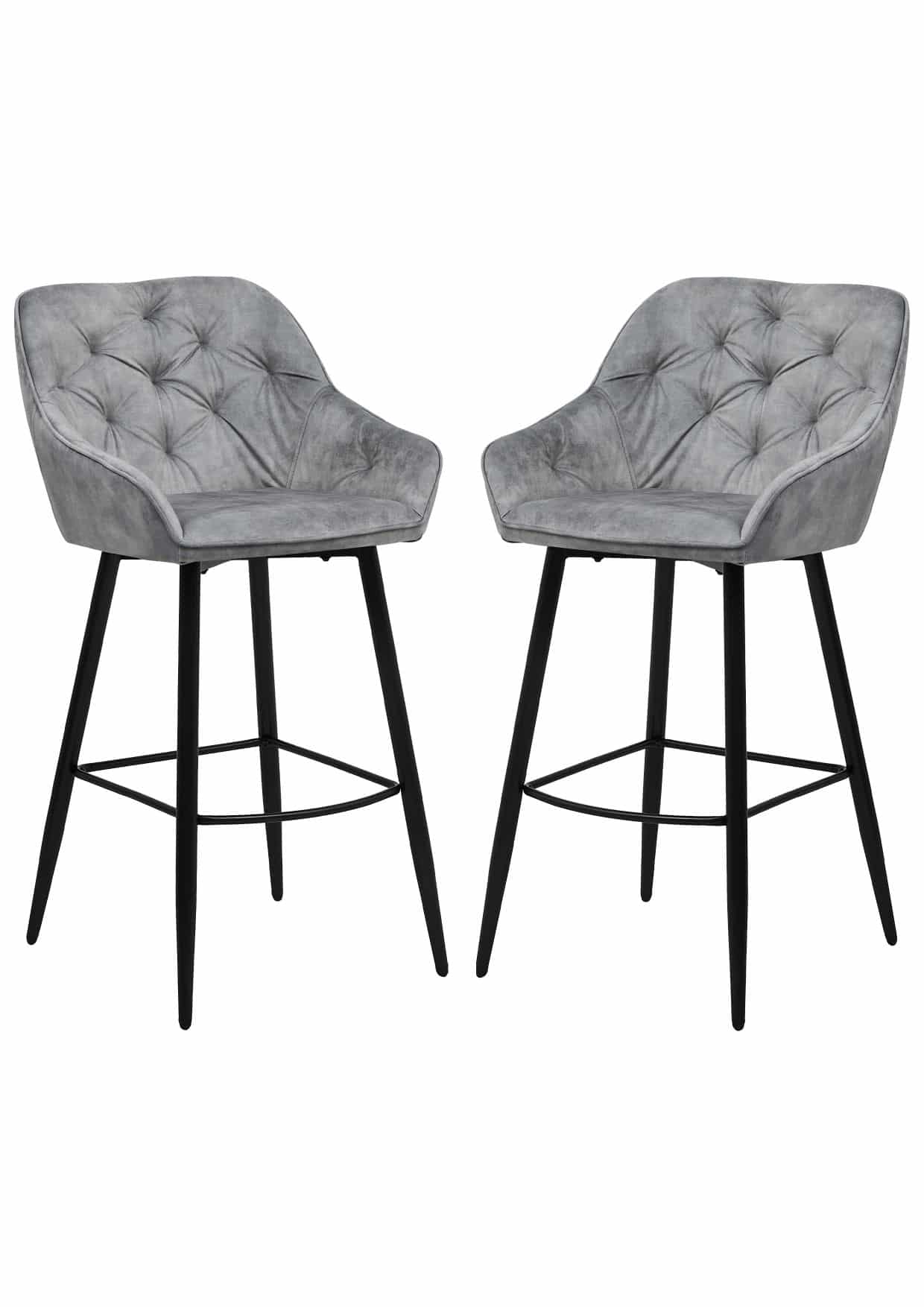 Barkruk Liverpool lichtgrijs velours | set van 2 Barkruk Liverpool lichtgrijs velours | set van 2