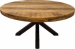 Ovale mangohouten salontafel Trento