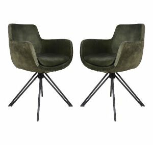 Eetkamerstoel Phoenix jungle groen velours | set van 2