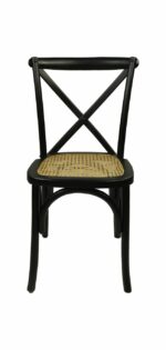 Eetkamerstoel Ravi zwart mahonie/rotan