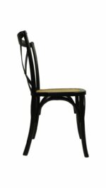 Eetkamerstoel Ravi zwart mahonie/rotan