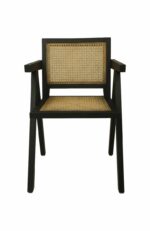 Eetkamerstoel Fern zwart mohanie/rotan