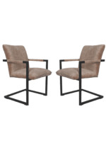 Eetkamerstoel Boston velvet lever | set van 2