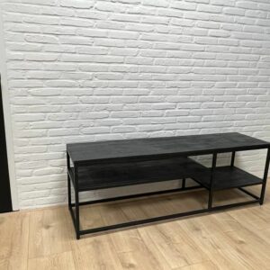 Tv-meubel Deyn met open vakken mangohout zwart