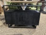 Mangohout zwart tv meubel/dressoir David met staal